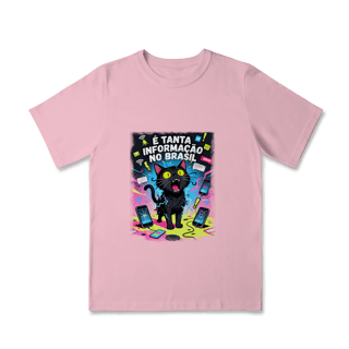 Nome do produto Camiseta E Tanta Informação no Brasil - Gato Preto Surtado Meme 