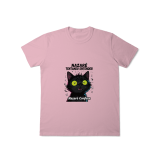 Nome do produto Camiseta Infantil NAZARÉ TENTANDO ENTENDER - CAMISETA GATO MALUCO