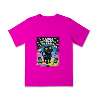 Nome do produto Camiseta E Tanta Informação no Brasil - Gato Preto Surtado Meme 
