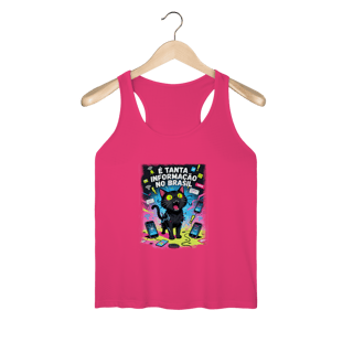 Nome do produto Camiseta É Tanta Informação no Brasil - Gato Preto Surtado Meme