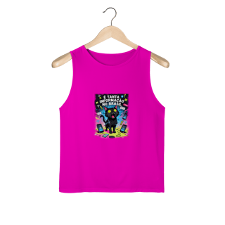 Nome do produto Camiseta É Tanta Informação no Brasil - Gato Preto Surtado Meme