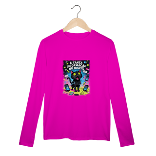 Nome do produto Camiseta É Tanta Informação no Brasil - Gato Preto Surtado Meme