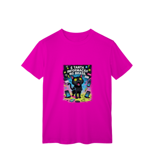 Nome do produto Camiseta E Tanta Informação no Brasil - Gato Preto Surtado Meme