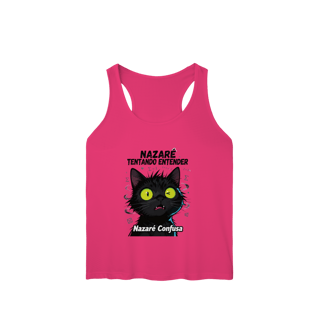Nome do produto Regata Fem Sport UV - NAZARÉ TENTANDO ENTENDER - GATO PRETO CONFUSO