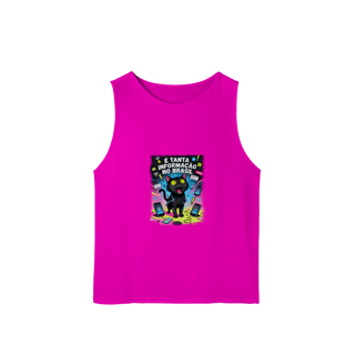 Nome do produto Camiseta É Tanta Informação no Brasil - Gato Preto Surtado Meme