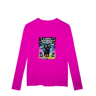 Nome do produto Camiseta É Tanta Informação no Brasil - Gato Preto Surtado Meme