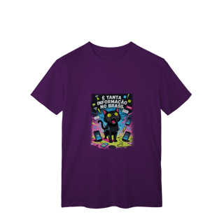 Nome do produto Camiseta E Tanta Informação no Brasil - Gato Preto Surtado Meme