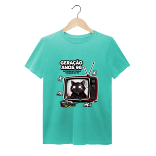 Nome do produto Camiseta Geração Anos 90 Gato Hipnotizado TV Nostalgia Retrô