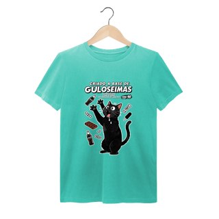 Nome do produto Camiseta Criado Base Guloseimas Gato Viciado Fome Nostalgia