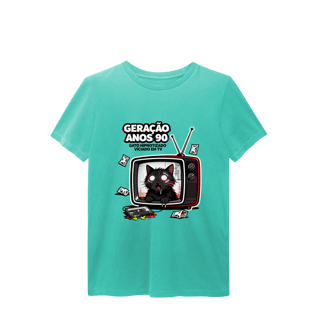 Nome do produto Camiseta Geração Anos 90 Gato Hipnotizado TV Nostalgia Retrô