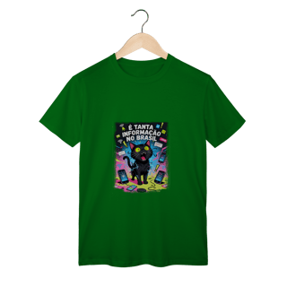 Nome do produto Camiseta E Tanta Informação no Brasil - Gato Preto Surtado Meme