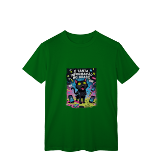 Nome do produto Camiseta E Tanta Informação no Brasil - Gato Preto Surtado Meme