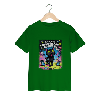 Nome do produto Camiseta E Tanta Informação no Brasil - Gato Preto Surtado Meme 