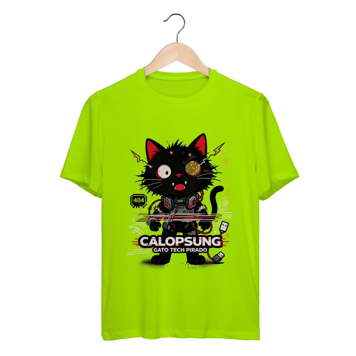 Nome do produto: Camiseta Calopsung Gato Tech Pirado - Meme Tecnologia