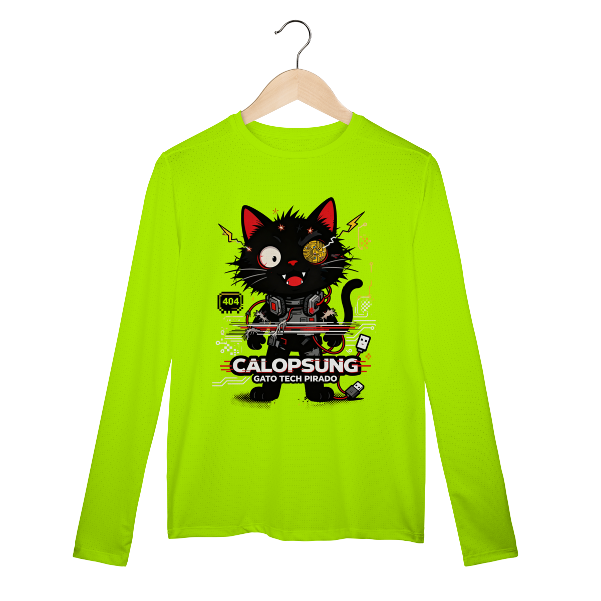 Nome do produto: Camiseta Calopsung Gato Tech Pirado - Meme Tecnologia