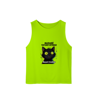 Nome do produto Regata Sport UV - NAZARÉ TENTANDO ENTENDER - GATO PRETO CONFUSO