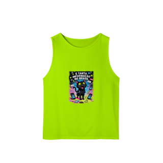 Nome do produto Camiseta É Tanta Informação no Brasil - Gato Preto Surtado Meme