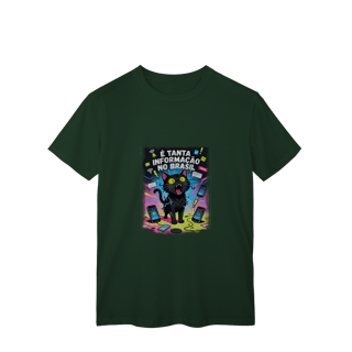 Nome do produto Camiseta E Tanta Informação no Brasil - Gato Preto Surtado Meme