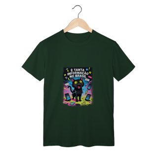 Nome do produto Camiseta E Tanta Informação no Brasil - Gato Preto Surtado Meme