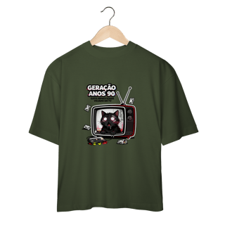 Nome do produto Camiseta Geração Anos 90 Gato Hipnotizado TV Nostalgia Retrô