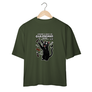 Nome do produto Camiseta Criado Base Guloseimas Gato Viciado Fome Nostalgia