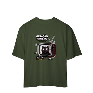 Nome do produto Camiseta Geração Anos 90 Gato Hipnotizado TV Nostalgia Retrô