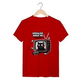 Nome do produto Camiseta Geração Anos 90 Gato Hipnotizado TV Nostalgia Retrô