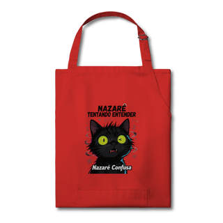 Nome do produto Avental Brim - NAZARÉ TENTANDO ENTENDER - GATO PRETO CONFUSO