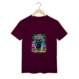 Nome do produto Camiseta E Tanta Informação no Brasil - Gato Preto Surtado Meme