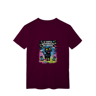 Nome do produto Camiseta E Tanta Informação no Brasil - Gato Preto Surtado Meme