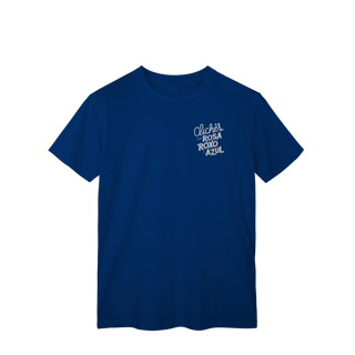 Nome do produto Camiseta Clichês - Clichês em rosa, roxo e azul