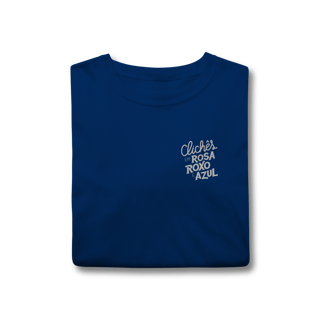 Nome do produto Camiseta Clichês - Clichês em rosa, roxo e azul