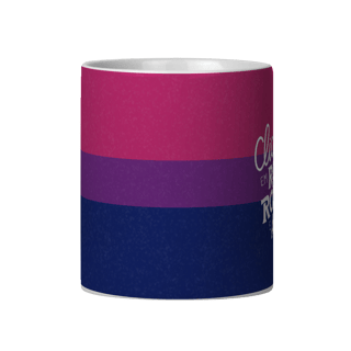Nome do produto Caneca Clichês em rosa, roxo e azul