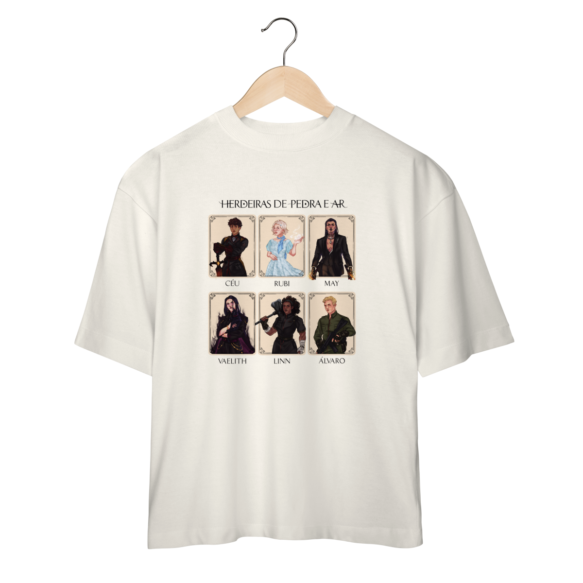 Nome do produto: Camiseta Personagens - Herdeiras de Pedra e Ar (OVERSIZED)