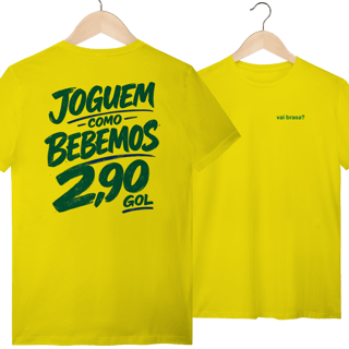Nome do produto Camiseta Seleção Brasil Joguem como bebemos!
