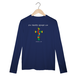 Nome do produto Pela cruz somos um | camisa Dry UV manga longa