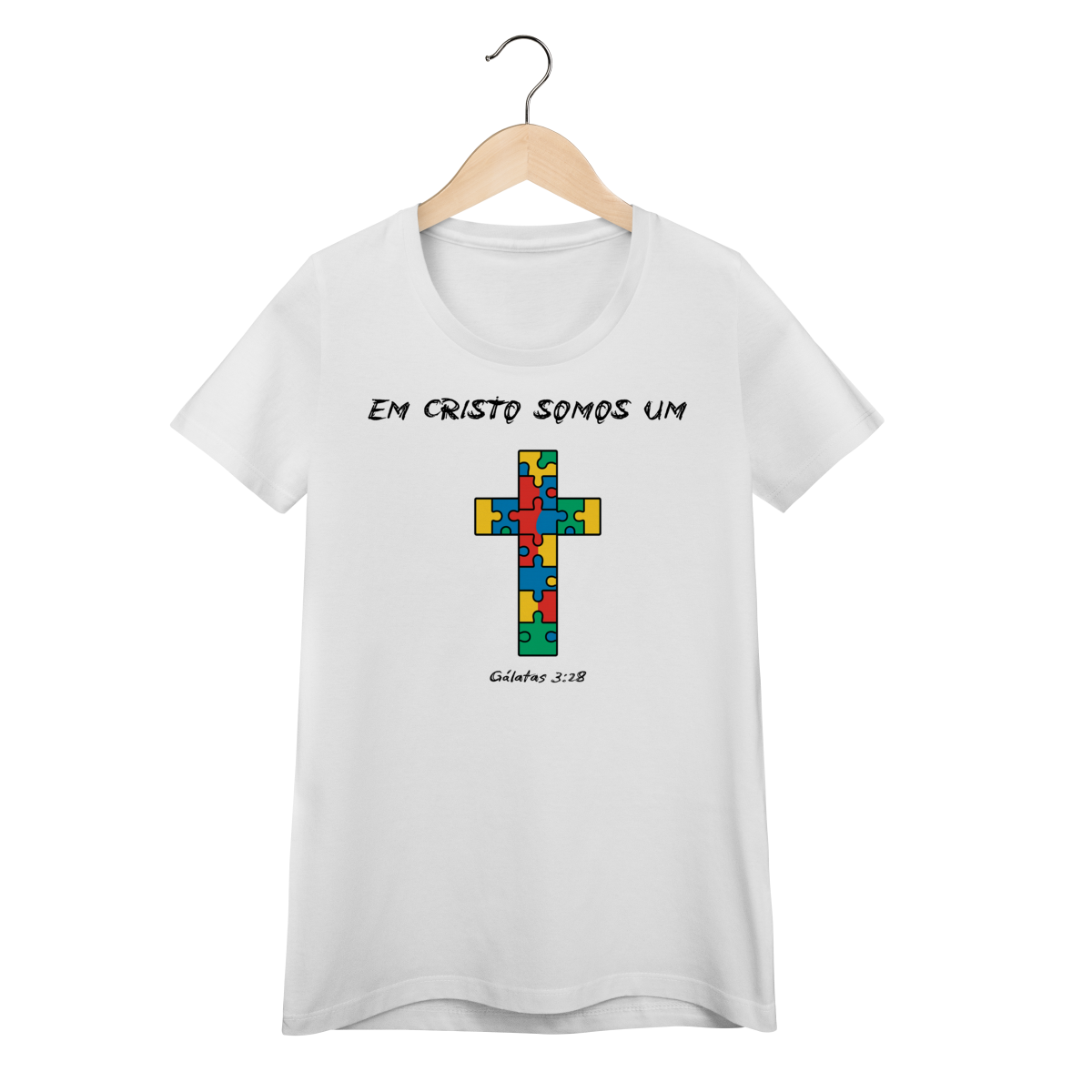 Nome do produto: Pela cruz somos um | Camisa Baby Long
