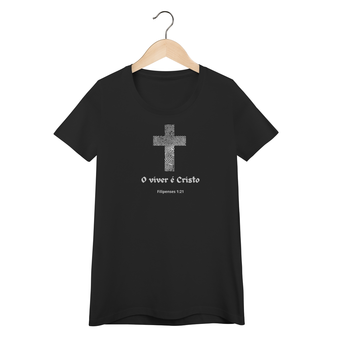 Nome do produto: Camisa feminina Viver é Cristo escrura