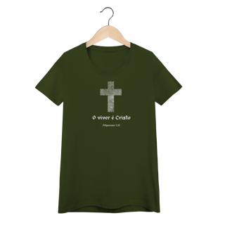 Nome do produto Camisa feminina Viver é Cristo escrura