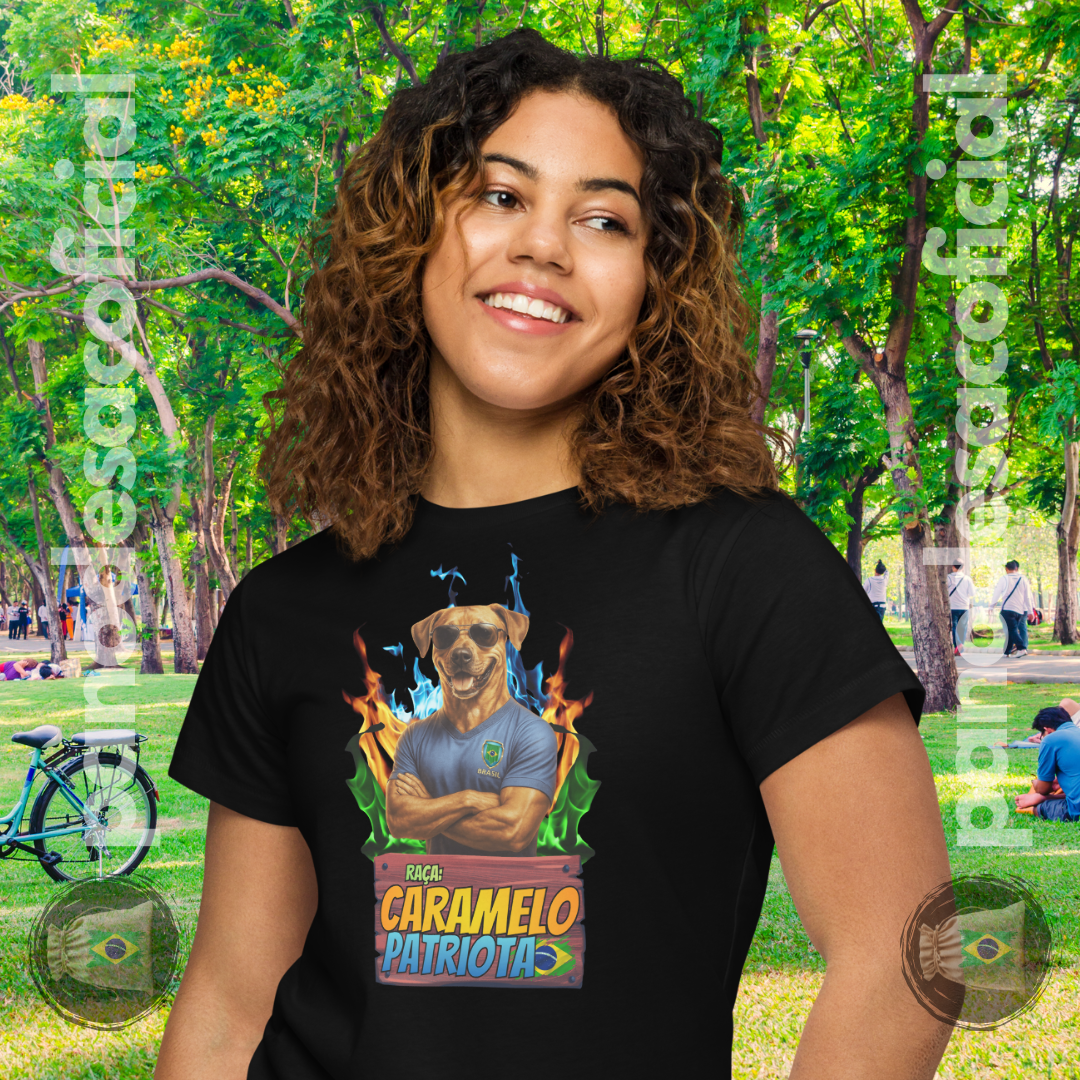 Nome do produto: Camiseta CARAMELO PATRIOTA Baby Long