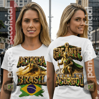 Nome do produto Camiseta ACORDA BRASIL, O GIGANTE ACORDOU Baby Long