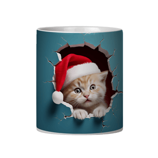 Caneca 3D - Natal - Gato