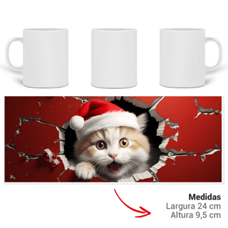 Nome do produto Caneca 3D - Natal - Gato