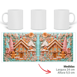 Nome do produto Caneca 3D - Natal - Gingerbread