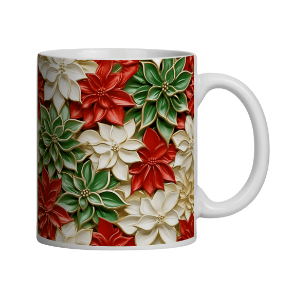 Caneca 3D - Natal - Flores