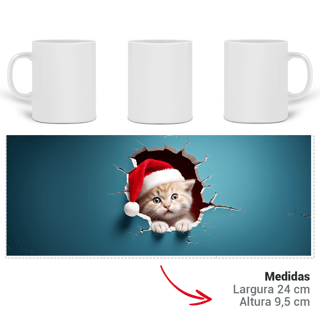Nome do produto Caneca 3D - Natal - Gato