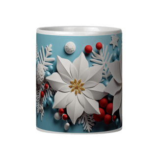Nome do produto Caneca 3D - Natal - Flores