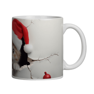 Nome do produto Caneca 3D - Natal - Gato