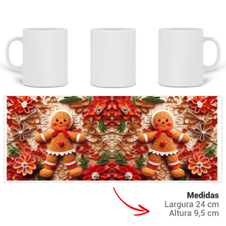 Nome do produto Caneca 3D - Natal - Gingerbread