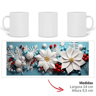 Nome do produto Caneca 3D - Natal - Flores